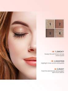 四色闪亮眼影盘，哑光高光修容，持久显色，顺滑易晕染配方，适合毕业典礼、度假、夏季、秋季、Y2K风格等场合。色彩鲜艳，打造派对、海滩、旅行、露营、户外活动、校园、节日等场合的迷人妆容，也是馈赠亲友、玫瑰女孩角色扮演的理想之选，营造迷人氛围。 - 02#深棕色 - 查看 7