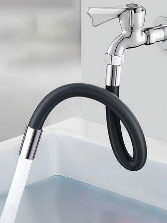 1pc Swivel Faucet Extension Hose, Universal Bathroom Kitchen Sink Sprayer Head Water Tap Extender Flexible Tube