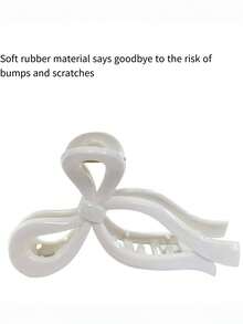 1pc/4pcs Geometric Pattern Casual Soft Silicone Shark Claw Butterfly Clips, Large Soft Shock-Proof 2026 New Hair Clips Accessories - Multicolor - View 4