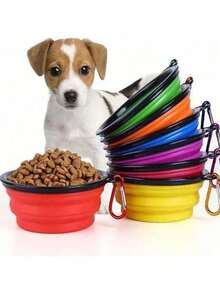 1pc Dog Bowl Pet Collapsible Bowls, Portable And Foldable Pet Travel Bowls Collapsable Dog Water Feeding Bowls Dish For Dogs Cats And Small Animals(Random Color)