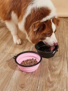 1pc 350ml/650ml Travel Portable Pet Bowl With Clip, Foldable For Drinking & Feeding Dog Outing Dog Stuff Dog Water Bottle Water Bottle