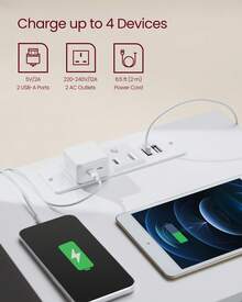 VASAGLE Nightstand With Charging Station, 2 AC Outlets And 2 USB Ports, Bedside Table, Side Table With 3 Drawers, Modern Style, 13.8 X 15.7 X 23.2 Inches - Xem 3