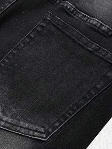 Two-Pack Men's Ripped Jeans Stretch Ripped Jeans For Men Comfort Flex Slim Fit Jeans Designer Fashion Pants For Men,Street Style - Black+Blue - View 9