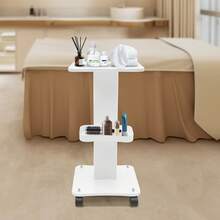 Aesthetician Trolley Cart With Wheels, Aluminum Salon Spa Beauty Machine Trolley Stand, Load 135lbs, 3 Tier Beautician Rolling Cart Aesthetician Machine Mobile Handcart For Beauty Instrument Storage - White - View 8