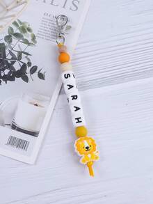 定制可爱笑脸、小动物、硅胶印花珠子、英文字母串珠钥匙扣、定制名字、定制礼物、定制钥匙扣、定制包包挂饰 - 表情+字母 - 查看 10