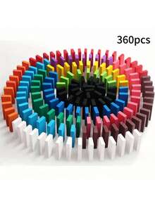 120/240/360pcs Wooden Domino Toys, Multifunctional Tabletop Game For Teens And Adults, Convenient Storage In Portable Box, Best Gift Choice - Multicolor - View 10