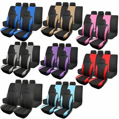 REMAX Car Seat Covers Set Polyester Fabric Airbag Compatible Universal Fit Auto Accessories For Women New Design
