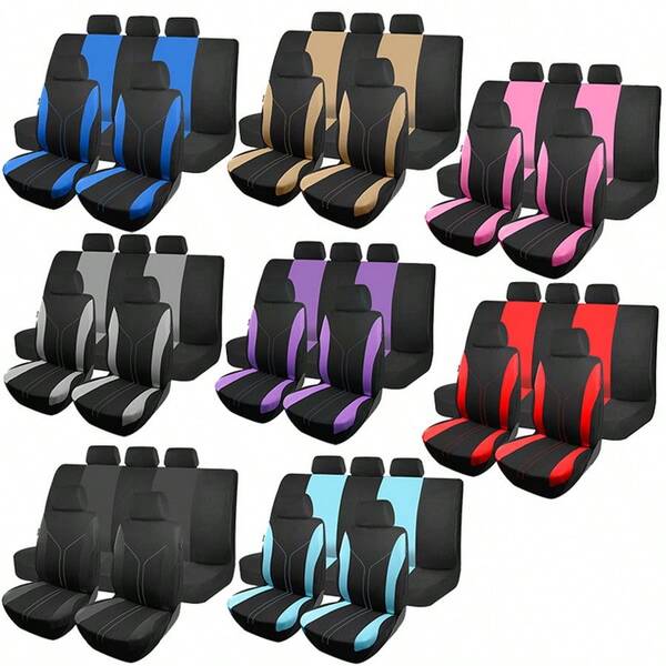 REMAX Car Seat Covers Set Polyester Fabric Airbag Compatible Universal Fit Auto Accessories For Women New Design