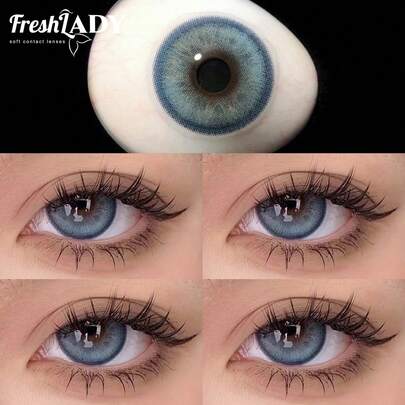 FRESH LADY 1副 Freshlady Everyday Color Contacts Pupilentes Dolly Stacie 14.5mm Colored Contact Lides 1 Year Dispensable
