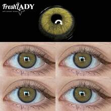 FRESH LADY Freshlady 自然色美瞳 X-棕色绿光 14.00mm 彩色隐形眼镜 1年抛型 - 綠色 - 查看 8