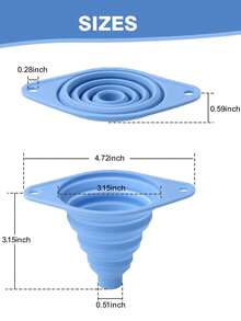 3/1pc/12CM Kitchen Funnel Set Of 3 Pieces, Kitchen Funnel Filling Bottle, Silicone Funnel Foldable, Small Funnel For Filling Small Bottles, Silicone Funnel Flexible And Not Easy To Deform, With Foldable Design, Can Be Unfolded For Use, Portable And Space-Saving, Reusable And Easy To Clean.