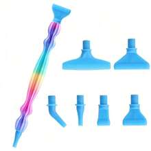 彩色钻石画笔，树脂钻石艺术笔，带多功能金属螺纹尖头，工艺笔，适用于钻石画美甲十字绣 - 彩色 - 查看 6