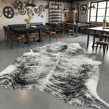 5'2" X 6'3" Faux Cowhide Rug - Cute Cow Print Area Carpet For Living Room & Bedroom | Multi-Color Animal Print Floor Mat For Office & Table Decor - 灰黑色 - 查看 3