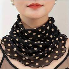 1 pezzo Sciarpa stampata trasparente multifunzionale per il collo da donna, può essere usata come mascherina o fascia per il collo