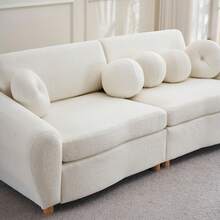 Rhomtree Modern Sofa For Living Room, 84" Green Chenille Sofa Couch, Sectional Love Seat Couch, Upholstered Sofa For Apatment Bedroom Home Office - trắng - Xem 4