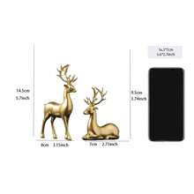 2 szt. Europejska luksusowa, pomyślna dekoracja z żywicy w kształcie jelenia, ozdoba do domowego bogactwa, odpowiednia do szafki na wino, przedpokoju, szafki RTV, stołu, wystroju domu, sypialni, biura, przechowywania, dekoracji ślubnych, przechowywania biżuterii, dekoracji imprezowych, najlepszego prezentu świątecznego (prosimy o zapoznanie się z tabelą rozmiarów podczas składania zamówienia)