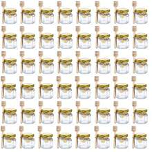 1.5 Oz Hexagon Honey Pot Mini Glass Jars - 20/24/25/30/40/48/50/60 Pcs Honey Jars With Wooden Dipper, Gold Lid, Bee Charm, Burlap - Perfect For Wedding Favors, Party Gifts, Baby Shower