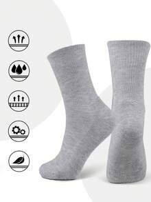 5 Pairs Of Solid Casual Ankle For All Season Breathable & Comfortable Fabric Stretchy Sport Socks