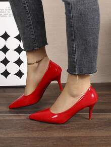 2025 Tacones altos de suela roja con ajuste ceñido | Tacones de aguja de lujo de alta gama - Tallas grandes disponibles, audaces y confiados