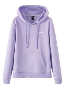 CAMEL CROWN sweat-shirt à capuche casual unicolore pour femmes, Top à manches longues chaud pour le sport, l'hiver - violet givré - Voir 8