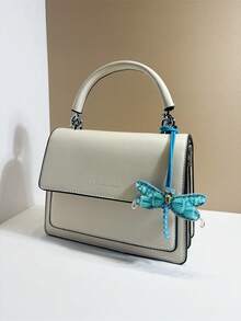 1 pieza Mochila, bolso de hombro, bolso de hombro inclinado, bolso de mano, bolso de mano, bolso de axila, bolso de maquillaje, otro bolso de almacenamiento, colgante, colgante de coche, llavero, colgante de cintura de pantalones, colgante de equipaje, colgante de identificación con diseño gráfico de libélula de estilo de color bloqueado, elegante y sencillo, versátil, alegre e interesante, adecuado para parejas, novias, estudiantes, hombres y mujeres, para ir al trabajo, citas diarias, vacaciones de verano, viajes a la playa, adecuado para hombres, vacaciones, novias, madres, pequeños regalos, regalos de cumpleaños