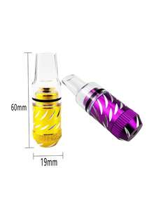 1pc Random Color Metal And Acrylic Mini Nipple Tube Portable Cigarette Smoking Accessory With Mouthpiece,Mini One Metal Tobacco Portable Smoking Pipe,For Party Favors,Christmas,Mother's Day,Father's Day Gifts, Back-To-School Supplies - 彩色 - 查看 5