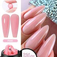 XEIJAYI 1pc Solid Nail Extension Gel, Hard Nail Extension Gel, Non-Sticky Hand Nail Sculpting Gel, Acrylic Extension Gel, Suitable For Nail Art, Can Add Rhinestones, Crystals, Flowers, Enjoy Salon Experience At Home - Pink - View 9