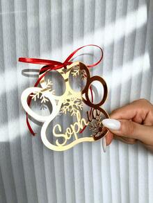 1/3/5pcs Personalized Name Wood & Acrylic Ornament – Custom Laser Cut Hanging Decor, Personalized Keepsake For Valentine's Day Gift, Eid Al-Fitr Celebration, Easter Gifts & Spring Home Decoration, Unique Anniversary & Birthday Gift, Custom Name Ornament For Family, Couples & Kids - Multicolor - View 22