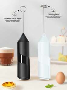 奶泡器、强力手持奶泡器、迷你奶泡器、咖啡搅拌器、适用于咖啡、拿铁、卡布奇诺、抹茶、热巧克力的不锈钢饮料搅拌机、便携式奶泡机、电动无线搅拌机迷你咖啡机