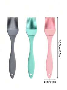 1/3pcs Silicone Basting Brush, Kitchen Pancake Sauce Brush, Baking Supplies, Kitchenware - Multicolor - View 5