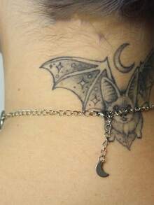 1pc Moon Phase Choker Celestial Necklace Lunar Goth Choker Witchy Jewelry Gothic Halloween Necklace - Silver - View 3