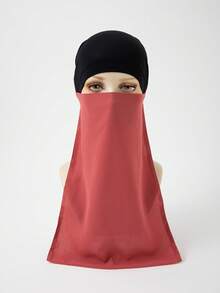 1pc Women's New Chiffon Elastic Adjustable Solid Color Muslim Hijab Headscarf, Fashion Classic Outdoor Wear For Dress