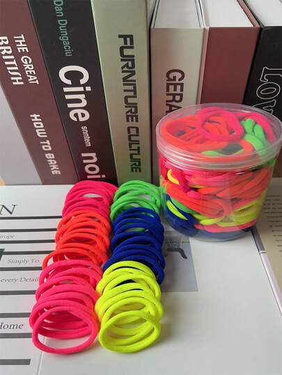 200Pcs Women's Basic High Elasticity Ponytail Headband, Women's Korean Version Black Headband, Upgraded To High Elasticity, Fashionable, Multifunctional, High-End, Elegant Temperament, Simple Headband, Suitable For Women's High Ponytail, Colorful Hair Accessory Design, Multifunctional Styling Design, Material, Daily Use Headband, Providing Thoughtful Gifts For Girlfriends And Family ,Ponytail Holders ,Hair Elastics ,Hair Rubber Bands ,Scrunchies ,Hair Rope