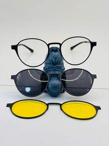 1PC Armacao de Óculos de aluminio,Clip-On, 3 em 1