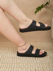 Lymalimoon Women Home Slippers - Black Buckle - View 3