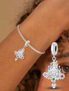 1颗时尚闪亮公主城堡吊坠珠子，适合DIY手链，女士饰品 - 公主城堡 - 查看 3