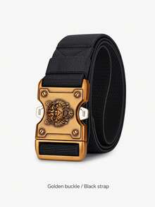 WilliamPOLO Cinturón táctico para hombres con hebilla de liberación rápida con cabeza de tigre, ancho de 1.5", ajustable para cintura de 26 a 50 pulgadas, cinturón de cinta de nilón para todas las estaciones - multicolor - Ver 10