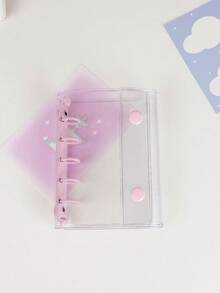 M5 Clear Ring Binder Set, 10pcs Double-Sided Sleeves, Refill Papers, DIY Binder Notebook Set, Seal, Cute Stickers, Otaku Event, Sticker Notebook, Sticker Book, Sticker Bookshelf, Sticker Book Refill, Transparent Sticker Book Binder