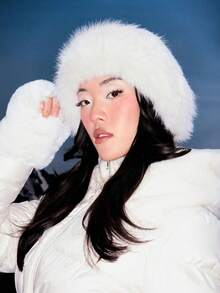 女士蓬松宽檐抓绒渔夫帽，保暖百搭，纯色设计，是冬季、夏季和海滩的理想之选 - 彩色 - 查看 2