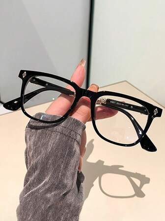 1 Pair Geometric Pattern Casual Optical Glasses, Suitable For Daily Wear, All Seasons