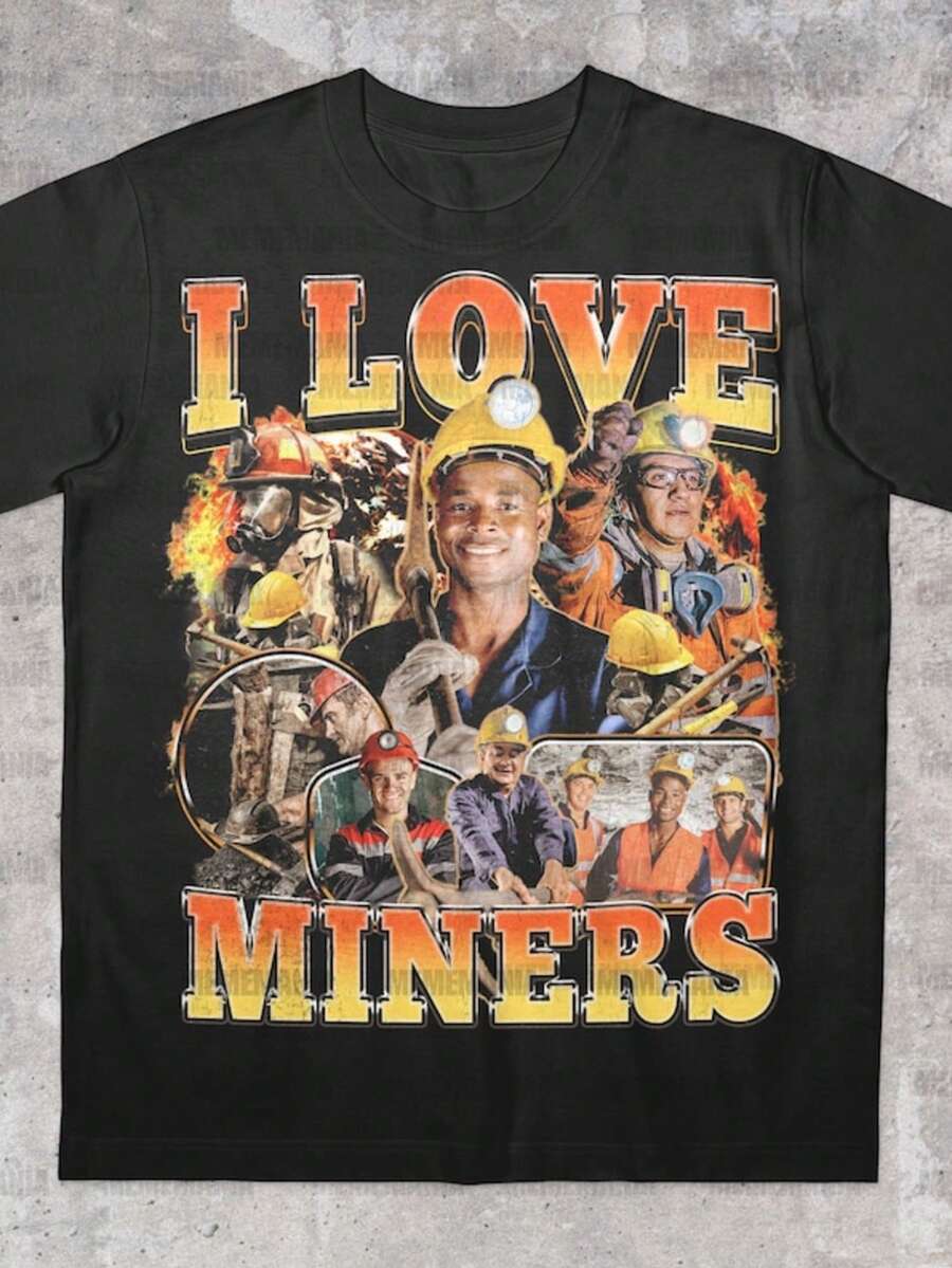 I Love Miners Shirt, Miners Love, Mining Humor, Miners Gift, Stupid Meme Shirt, Y2k Meme Tee, Cringe - màu đen - Xem 1