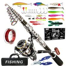 Fishing Rod And Reel Combo, Carbon Fiber Telescopic Fishing Pole - Spinning Reel Fishing Carrier Bag, Fishing, Freshwater And Fishing Rod Kit, Travel Fishing Kit For, Fishing Rod, Fishing Accessories