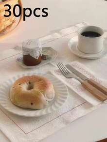 1 pieza/6 piezas Manteles individuales blancos minimalistas franceses, Paños de cocina nórdicos vintage, Esterillas de fondo para fotografía de alimentos