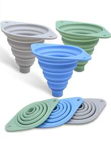 3/1pc/12CM Kitchen Funnel Set Of 3 Pieces, Kitchen Funnel Filling Bottle, Silicone Funnel Foldable, Small Funnel For Filling Small Bottles, Silicone Funnel Flexible And Not Easy To Deform, With Foldable Design, Can Be Unfolded For Use, Portable And Space-Saving, Reusable And Easy To Clean.