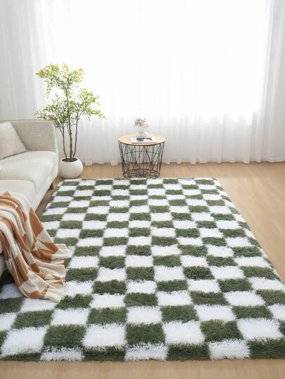 1pc Plush Area Rug, Non Slip Tapijt Home, Living Room, Bedroom view 3