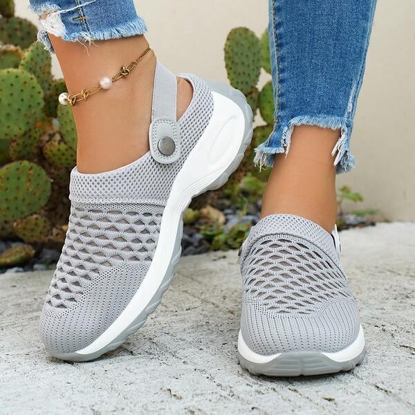 Women's Comfortable Thick-Soled Sneakers, Breathable And Lightweight Walking Shoes, Fashionable Thick-Soled Casual Sneakers