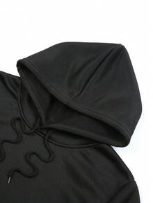 Sudadera con capucha para hombres - Sudadera de manga larga con bolsillo frontal, chaqueta atlética roja intensa para senderismo, gimnasio, uso casual diario - Ropa de exterior lavable aáquina, ropa de gimnasio, diseño de patrón geométrico - Negro - Ver 5