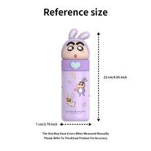 Crayon Shin-Chan Character Stainless Steel Vacuum Tumbler With Straw, Official Licensed Double-Wall Insulated Cup For Hot & Cold Drinks, Cute Cartoon Travel Mug Gift For Kids Fans (Kawaii Rabbit Style)