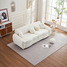Rhomtree Modern Sofa For Living Room, 84" Green Chenille Sofa Couch, Sectional Love Seat Couch, Upholstered Sofa For Apatment Bedroom Home Office - trắng - Xem 2