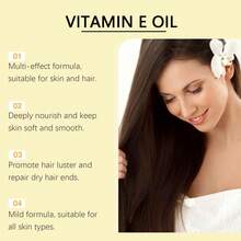 200/100ml Vitamin E Essential Oil - With Moisturizing And Firming Effects, Suitable For Aromatherapy And Skin, Facial, Hair & Body Care, Comes With Dropper, Soothing Scent | All Skin Types